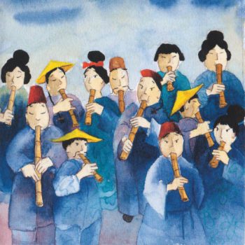 Illustration aus dem Kinderbuch "Das Märchen von den Bambustönen".